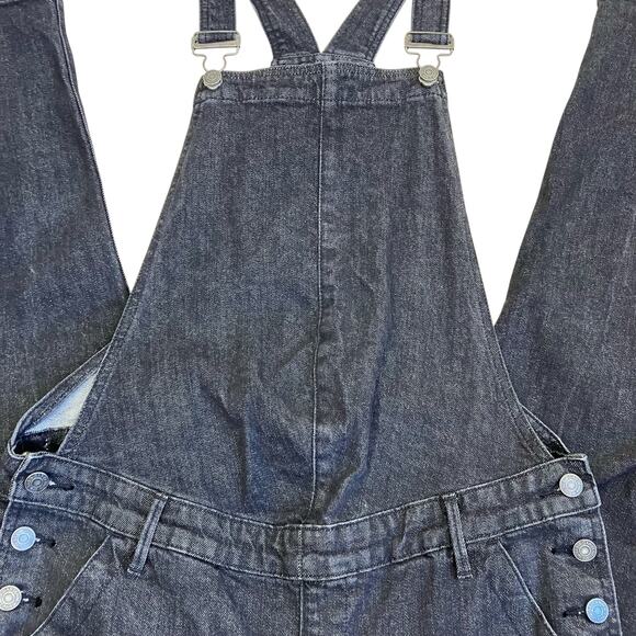 GAP Sz S Charcoal Black Maternity Denim Overalls Stretchy Adjustable Casual - Picture 7 of 16